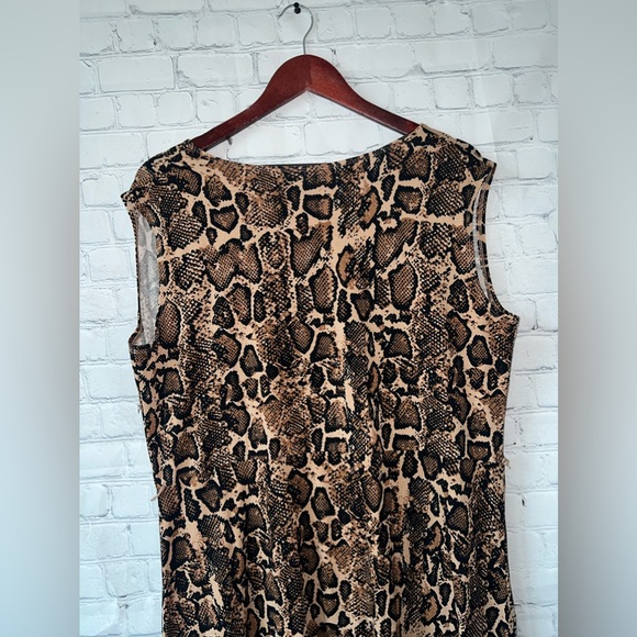 Serra Brown & Black Cheetah Print Sleeveless dress size XL - Picture 10 of 14